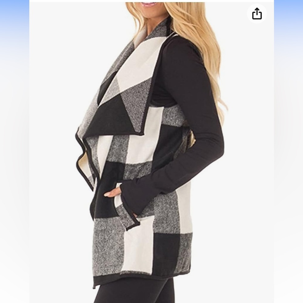 Buffalo plaid sleeveless vest